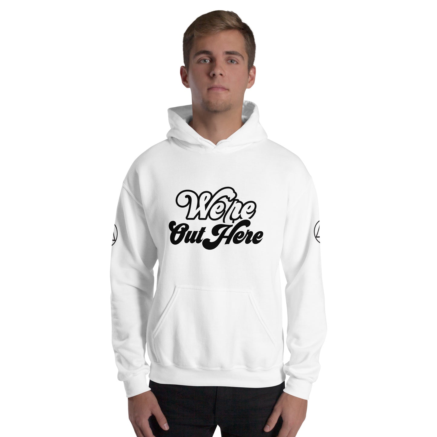 We're Out here Hoodie: Chuck's design!